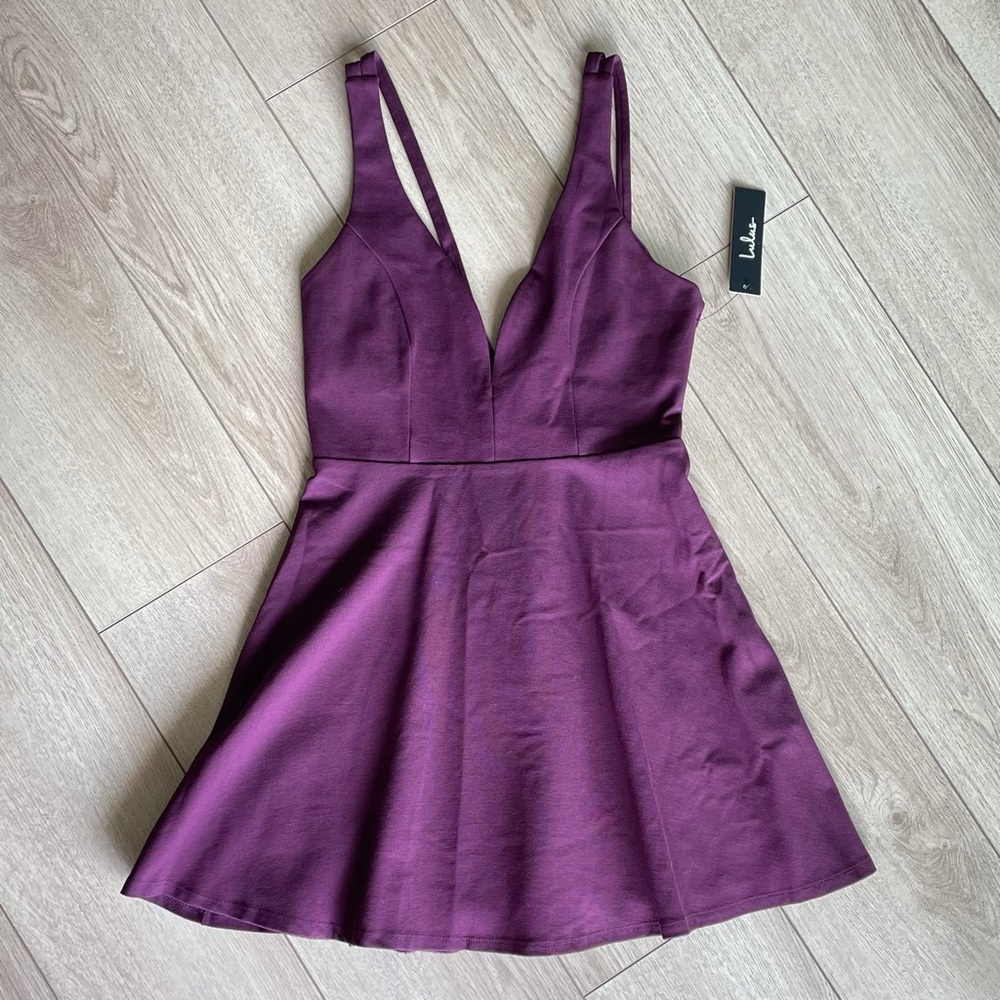 2/$20 Lulus Love Galore Plum Purple Skater Dress M